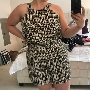 Super flattering black and cream romper